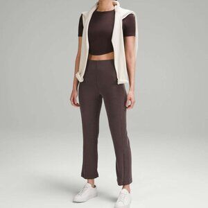 Lululemon Ribbed Softstreme Zip-Leg High-Rise Cropped Pant 25" - Espresso